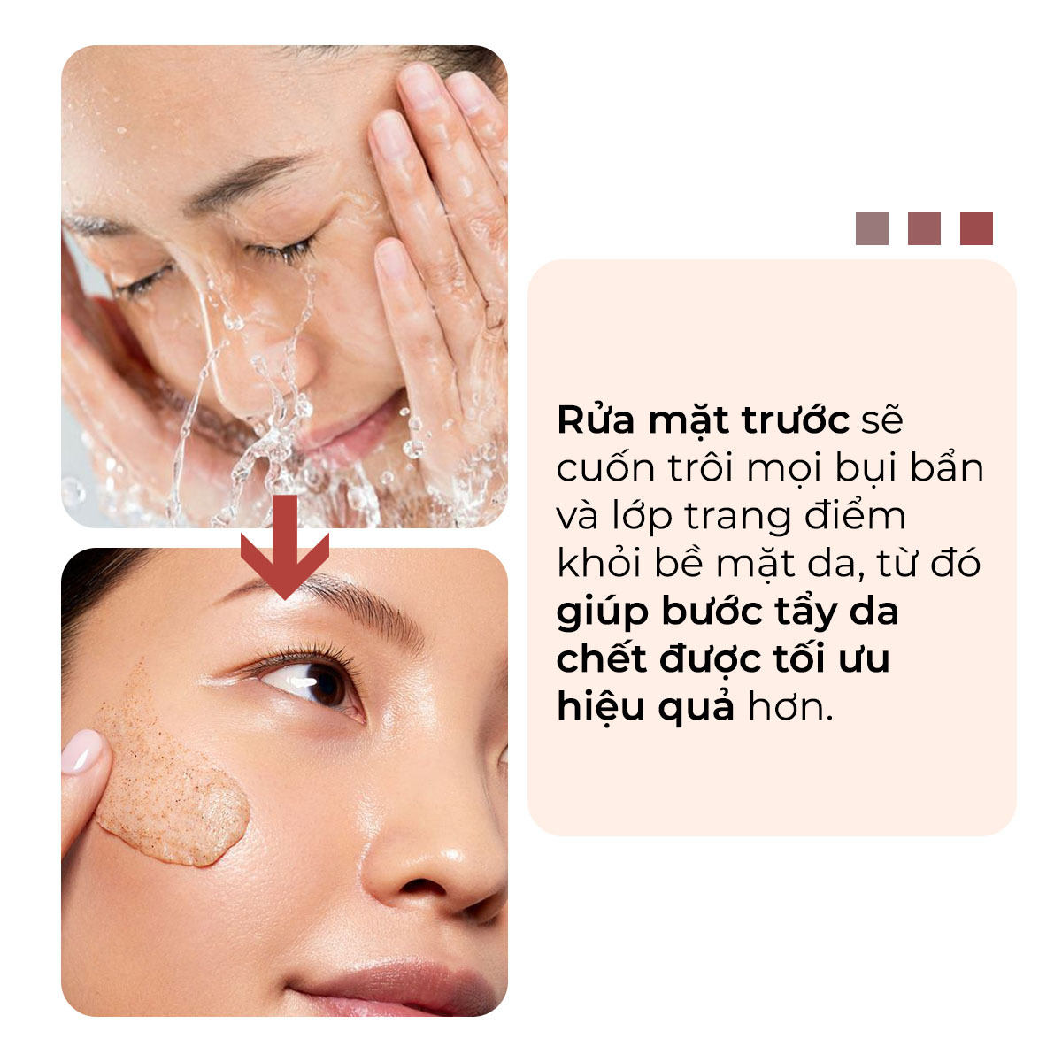 Bài viết "Góc thắc mắc: Nên tẩy tế bào chết trước hay rửa mặt trước? Đâu là trình tự đúng?" của Lixibox Skincare giải đáp thắc mắc về quy trình chăm sóc da, nêu rõ tầm quan trọng của việc rửa mặt trước để tối ưu bước tẩy da chết.