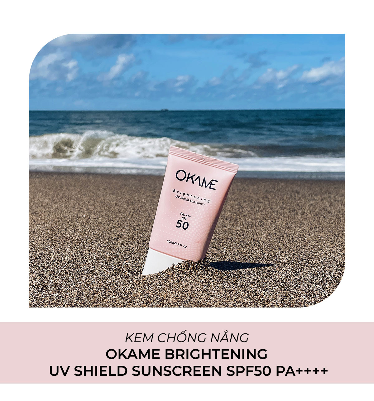 Kem chống nắng Okame Brightening UV Shield SPF50 PA++++ phù hợp cho việc đi du lịch, giúp bảo vệ da khỏi tia UV, không lo đen da và cháy nắng. Khám phá thêm về kem chống nắng đi du lịch trong bài viết top 10 sản phẩm cần có.