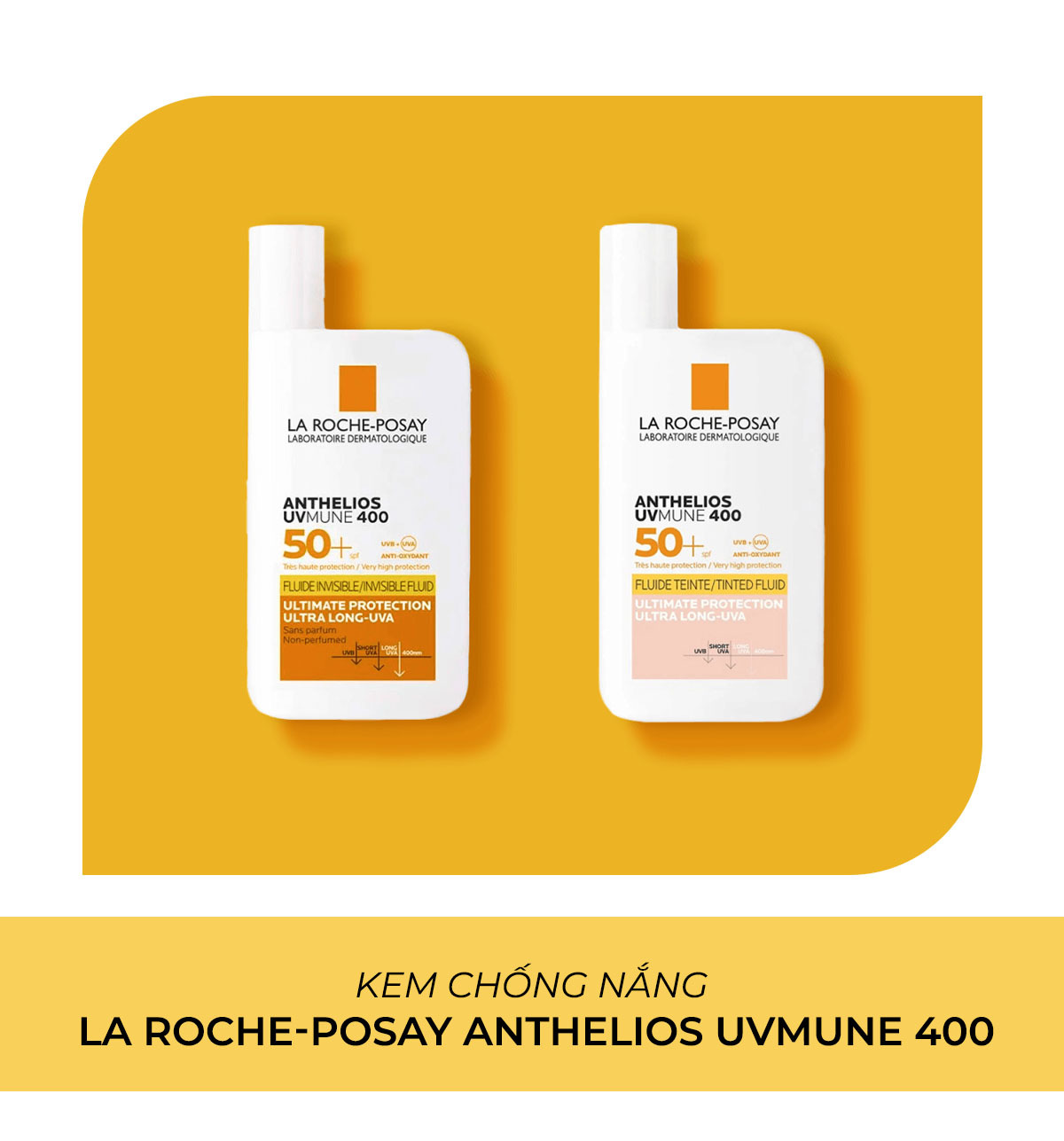 Top 10 kem chống nắng SPF50+ đi du lịch như La Roche-Posay Anthelios UVMune 400, giúp bảo vệ làn da khỏi tác hại của tia UV, giữ da không bị đen sạm hay cháy nắng.