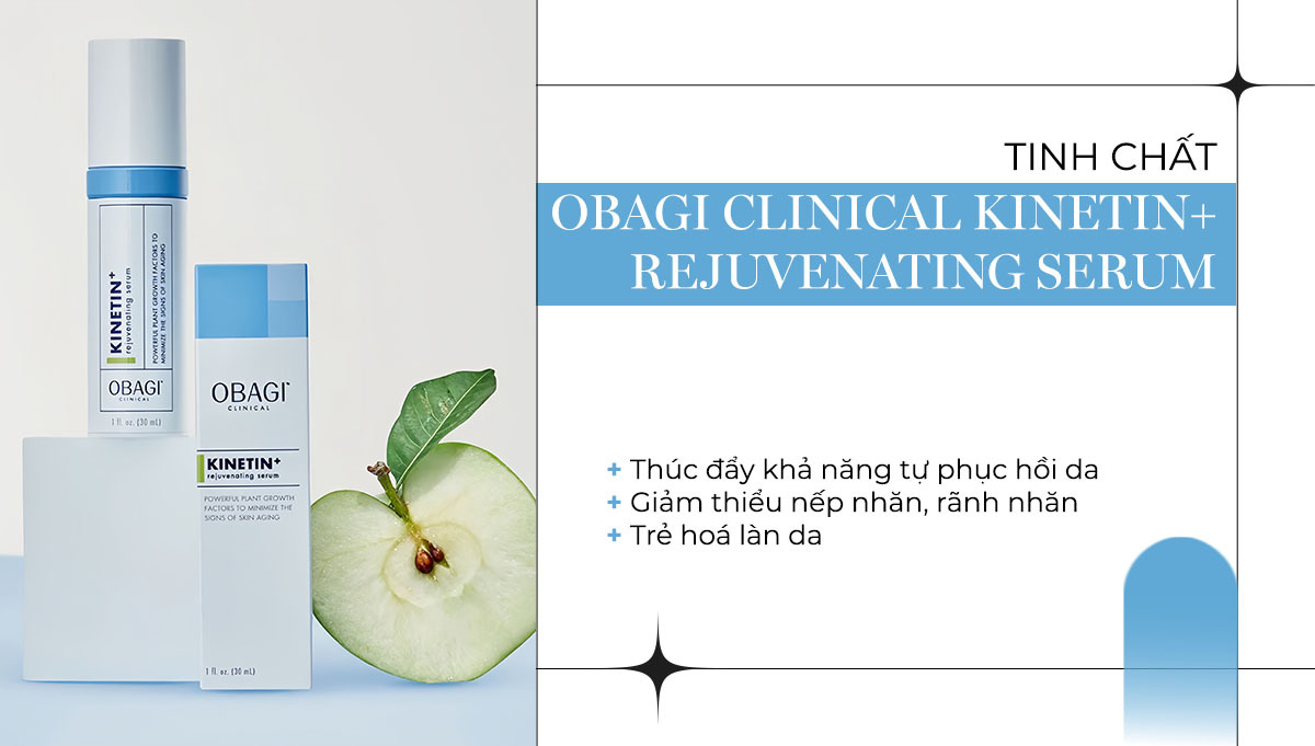Obagi Clinical Kinetin+ Rejuvenating Serum giúp phục hồi da hiệu quả với khả năng tự phục hồi, giảm thiểu nếp nhăn và cải thiện tình trạng lão hóa, đáp ứng nhu cầu phục hồi da sau nặn mụn và da bị cháy nắng, một sản phẩm không thể thiếu trong chu trình Lixibox Skincare.