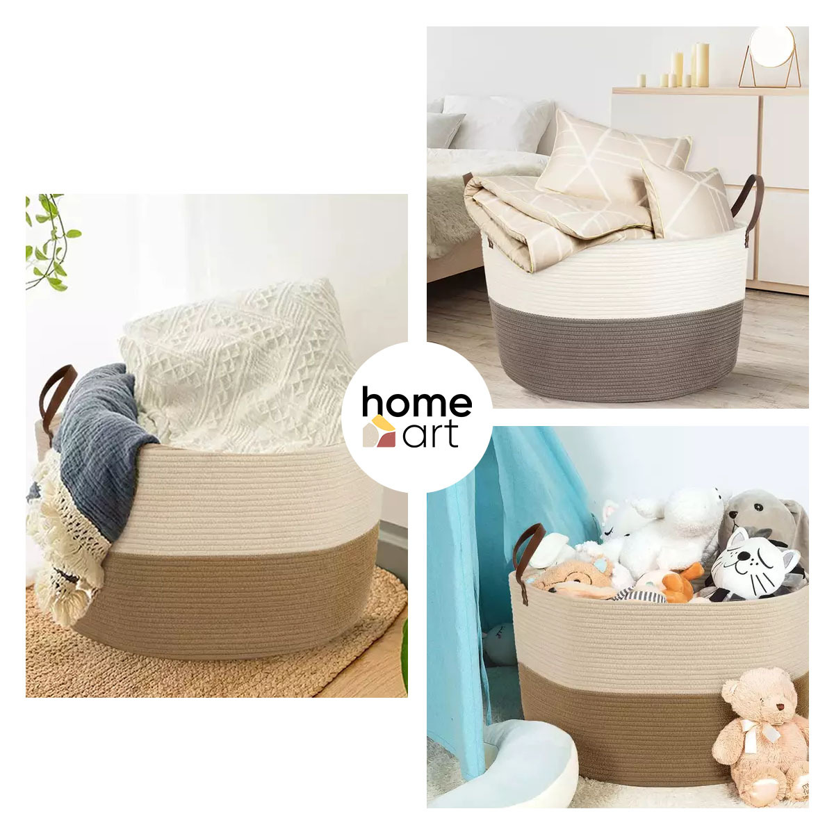 Giỏ đan homeart là xu thế mới của hội nghiện nhà, kết hợp giữa tính thẩm mỹ và ứng dụng, lý tưởng cho việc trang trí không gian sống, mang đến sự gọn gàng, ngăn nắp.