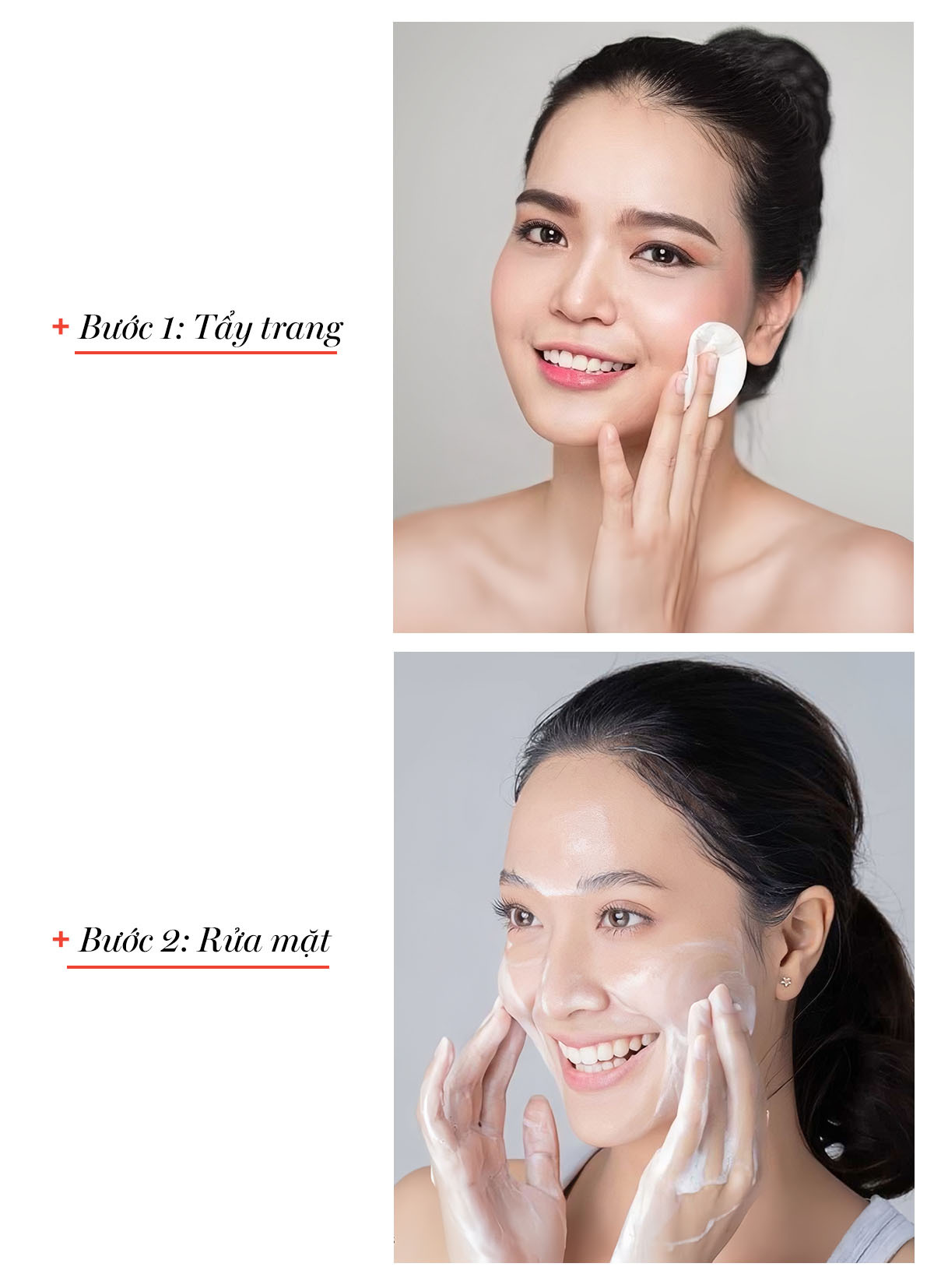 Bài viết trên Lixibox Skincare giải đáp thắc mắc: Tẩy trang xong có cần rửa mặt không? Hướng dẫn sử dụng nước tẩy trang và các bước skincare cơ bản, bao gồm tẩy trang và rửa mặt với sữa rửa mặt, máy rửa mặt halio.
