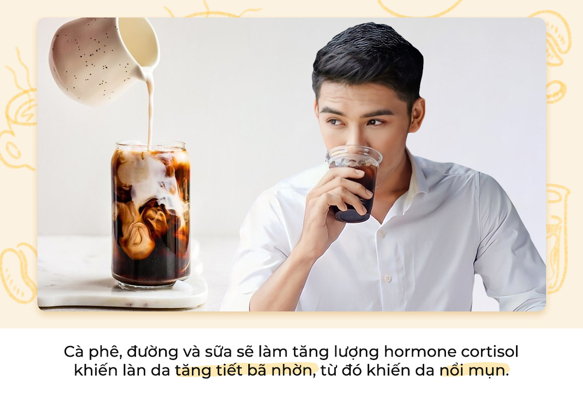 Cà phê, đường và sữa có thể làm tăng lượng hormone cortisol, dẫn đến tình trạng da nổi mụn. Khám phá những món ăn gây nổi mụn cùng Lixibox Skincare để có làn da khỏe mạnh hơn.