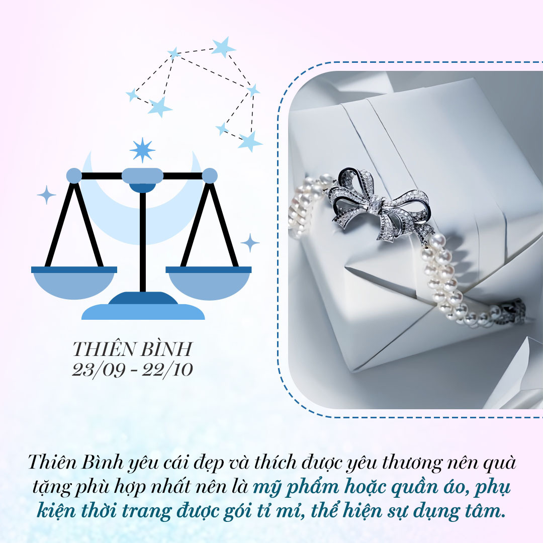 Thiên Bình và quà tặng sinh nhật. Bài viết khám phá quà tặng phù hợp cho cung hoàng đạo này, từ mỹ phẩm đến phụ kiện thời trang, giúp chinh phục cả nam và nữ. Thích hợp cho những ai đang tìm quà tặng cho Thiên Bình. GWP, GWP Vietnam, GWP Lixibox, Lixibox cung hoàng đạo, quà tặng cung Thiên Bình.