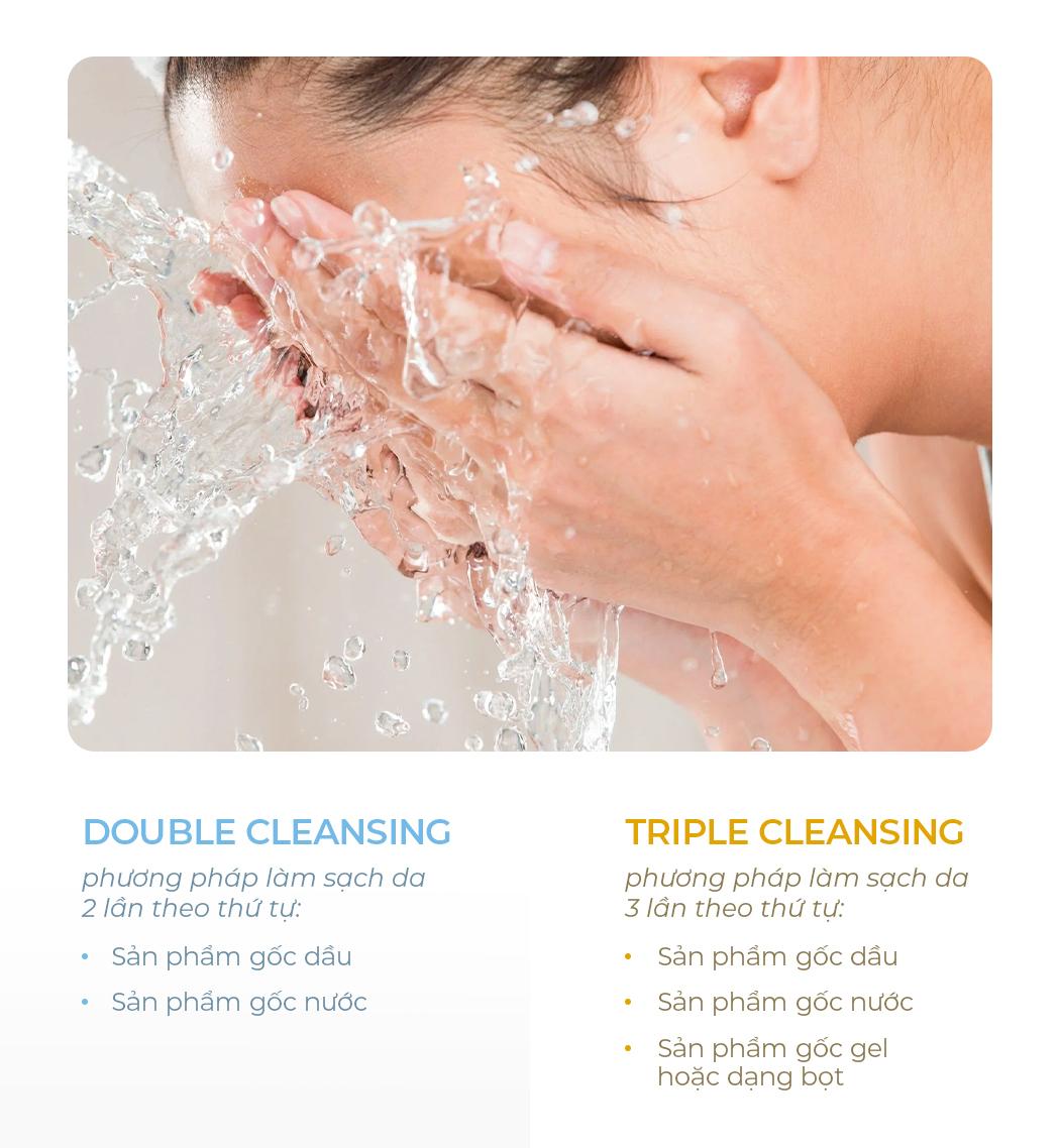 Bài viết của Lixibox về double cleansing và triple cleansing cung cấp thông tin chi tiết về hai phương pháp làm sạch da mặt phổ biến, hướng dẫn các bước thực hiện và giúp bạn lựa chọn phương pháp tốt nhất cho làn da.