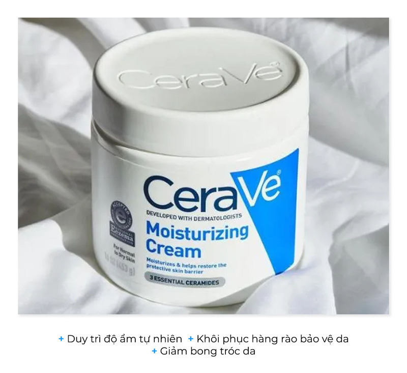 CeraVe Moisturizing Cream giúp duy trì độ ẩm tự nhiên, phục hồi hàng rào bảo vệ da và giảm bong tróc cho làn da nhạy cảm trong mùa lạnh. Làm đẹp da mùa lạnh với sản phẩm dưỡng ẩm được khuyên dùng từ Lixibox.
