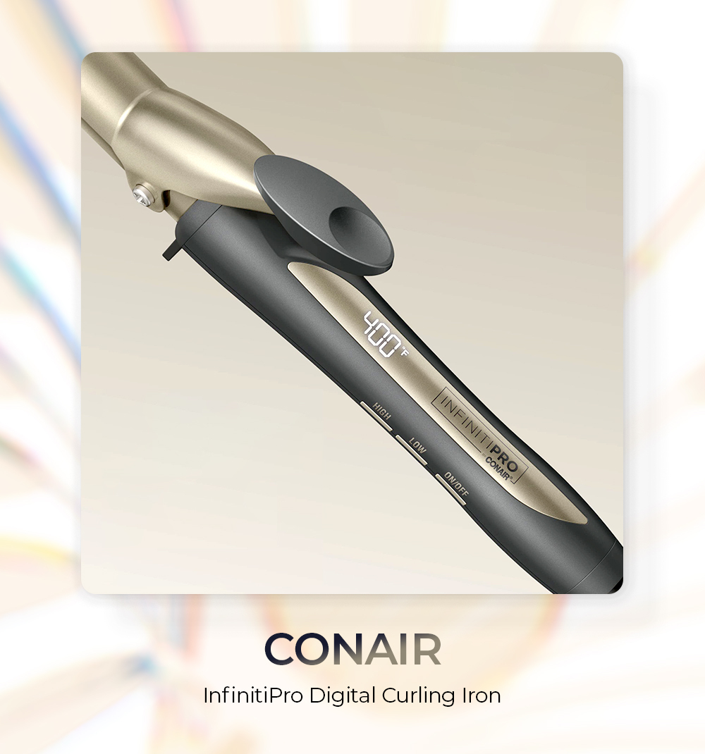 Máy uốn tóc Conair InfinitiPro với thiết kế hiện đại, nhiệt tối đa 400°F, là lựa chọn hàng đầu trong top 10 máy uốn tóc tốt nhất 2023, giúp bạn tạo kiểu tóc xoăn hoàn hảo, nâng cao sự tự tin.
