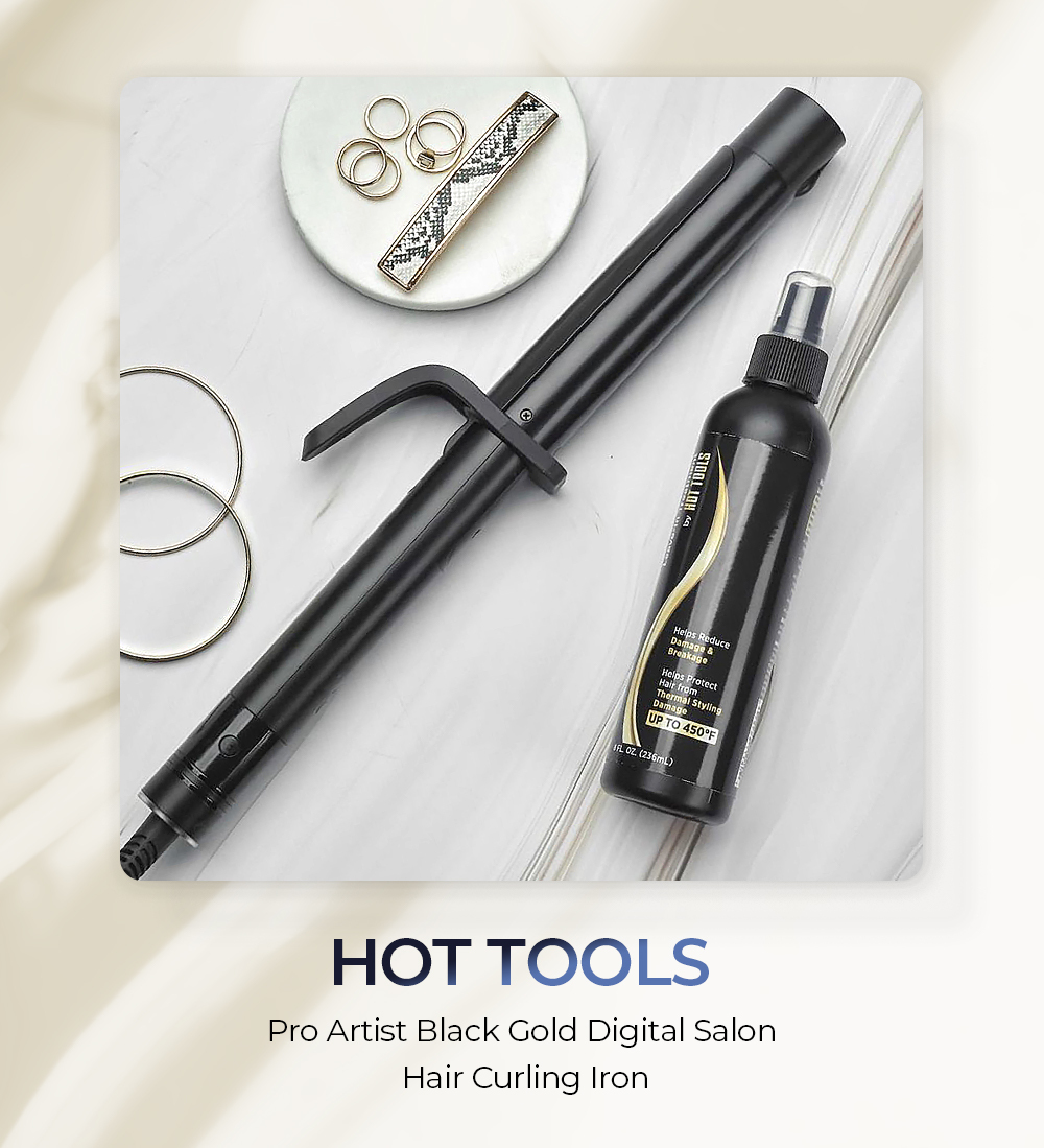 Bộ dụng cụ tạo kiểu tóc bao gồm máy uốn tóc Pro Artist Black Gold Digital Salon, cùng sản phẩm bảo vệ tóc. Top 10 máy uốn tóc tốt nhất 2023 do chuyên gia bình chọn, giới thiệu máy uốn tóc halio và các thương hiệu nổi tiếng.