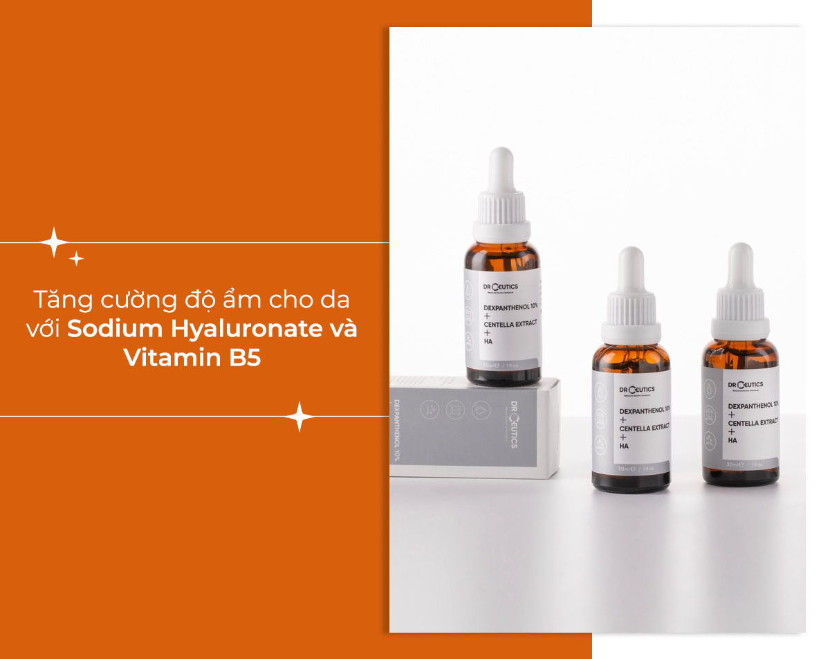 Sản phẩm serum dưỡng da chứa Vitamin B5 với Sodium Hyaluronate giúp tăng cường độ ẩm cho da. Khám phá top 10 sản phẩm dưỡng da tốt nhất hiện nay từ Lixibox Skincare, chuyên phục hồi da tổn thương hiệu quả.