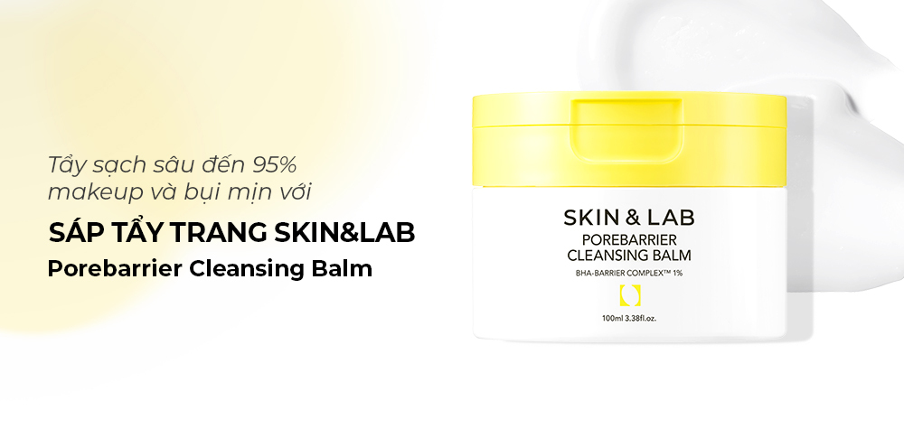 Sản phẩm SÁP TẨY TRANG SKIN&LAB Porebarrier Cleansing Balm giúp loại bỏ tới 95% makeup và bụi mịn, bảo vệ làn da hiệu quả sau khi Trang điểm Halloween. Hãy thêm vào skincare routine để tránh nổi mụn trong mùa Halloween 2023, khám phá cùng Lixibox!