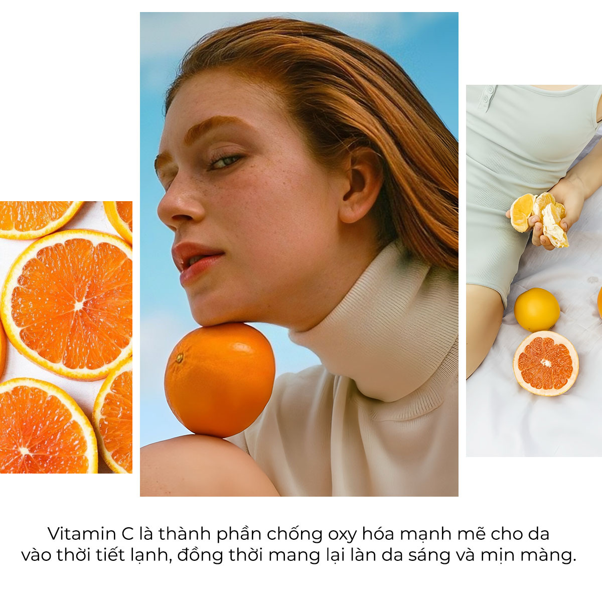 Vitamin C là thành phần chống oxy hóa mạnh mẽ cho da vào thời tiết lạnh, đồng thời mang lại làn da sáng và mịn màng. Khám phá thêm về các thành phần dưỡng da mùa lạnh cùng Lixibox!