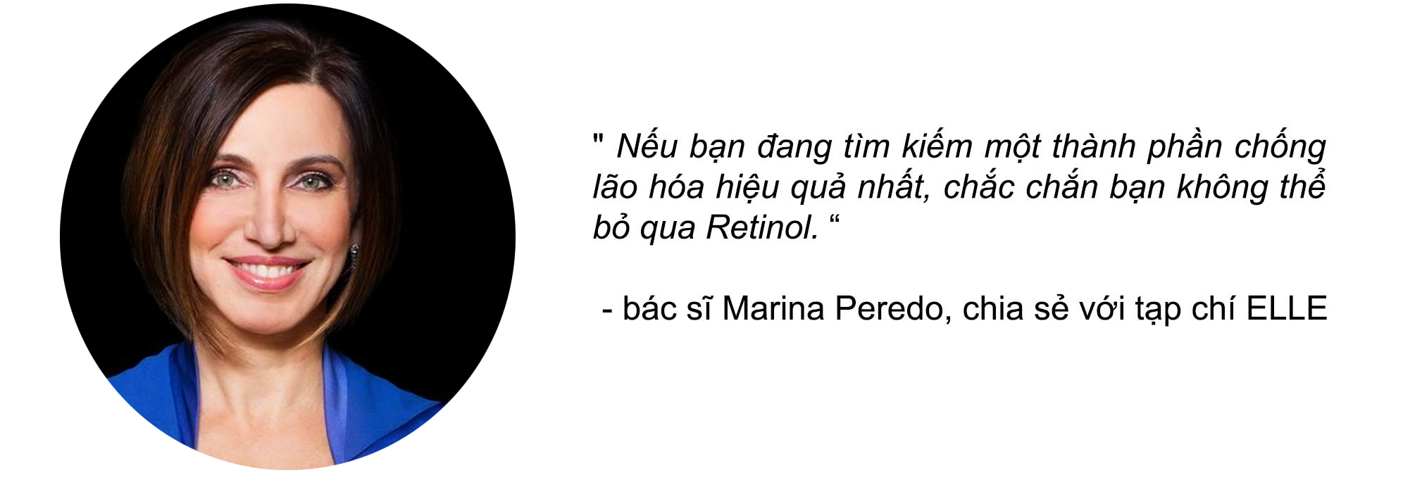 Bác sĩ Marina Peredo chia sẻ về thành phần chống lão hóa tốt nhất, nhấn mạnh tầm quan trọng của Retinol trong việc ngăn ngừa lão hóa và các dấu hiệu tuổi tác. Tìm hiểu về 5 thành phần chống lão hóa hiệu quả như vitamin C, AHA, BHA, hyaluronic acid.