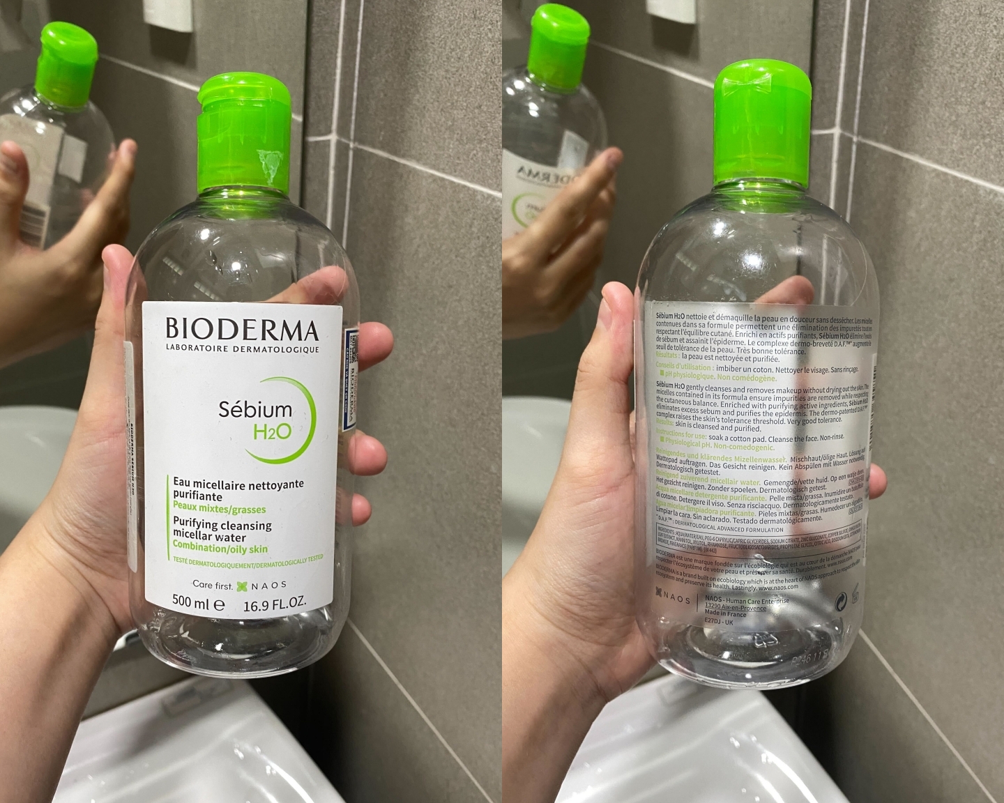 Nước tẩy trang Bioderma Sébium H2O 500ml, sản phẩm làm sạch da cực kỳ hiệu quả cho da hỗn hợp và da dầu. Lixibox Review xem xét những sản phẩm tẩy trang quốc dân, bao gồm cả Bioderma hồng, xanh và Cocoon.