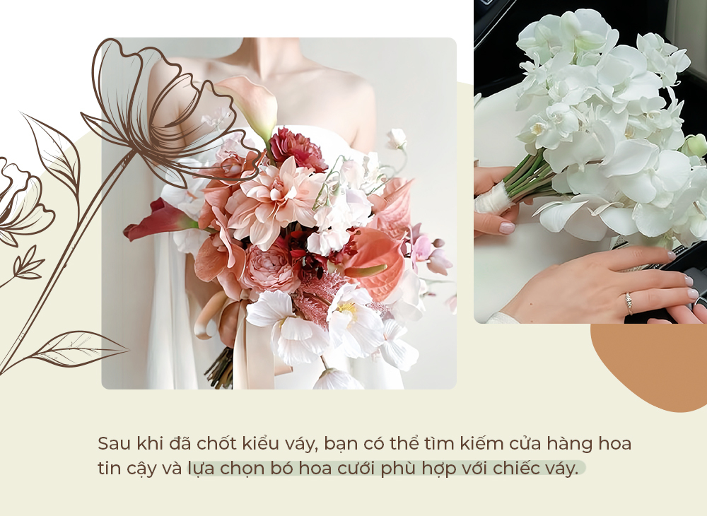 Checklist không thể bỏ qua cho cô dâu: Chuẩn bị hoa cưới phù hợp với chiếc váy. Bài viết lưu ý những điều cô dâu cần chuẩn bị trước ngày cưới, góp phần giúp bạn có ngày cưới hoàn hảo trong mùa cưới 2023.
