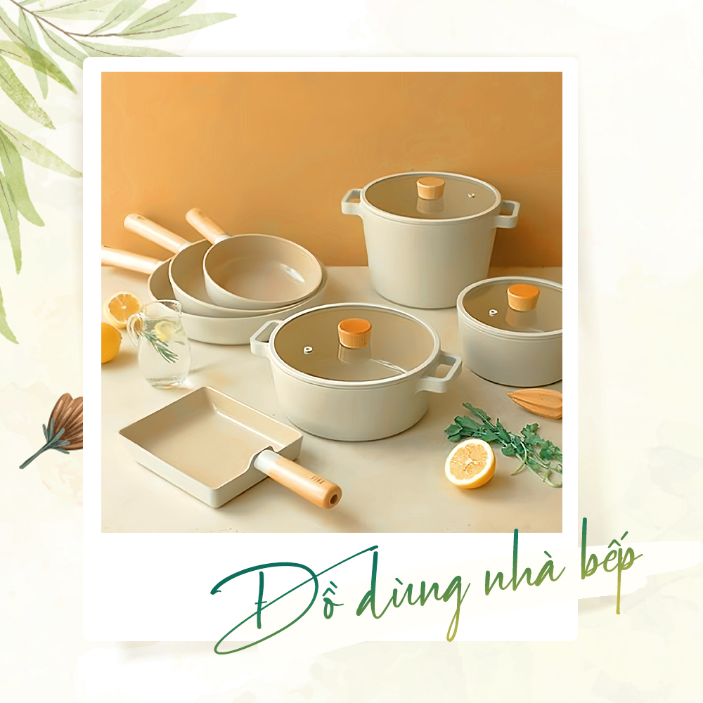 Bộ đồ dùng nhà bếp tinh tế, bao gồm nồi, chảo và khay, là lựa chọn quà cưới hoàn hảo cho cô dâu chú rể. Đem lại tiện ích và phong cách hiện đại, phù hợp với các ý tưởng quà mừng cưới tại Lixibox.
