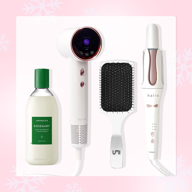 Những sản phẩm trong chiến dịch GWP Mua Lành của Lixibox bao gồm dầu gội, máy sấy tóc và dụng cụ tạo kiểu, với thông điệp tặng quà hấp dẫn 4,5 triệu cho đơn hàng 3 triệu, từ 12/12 - 25/12/2023.