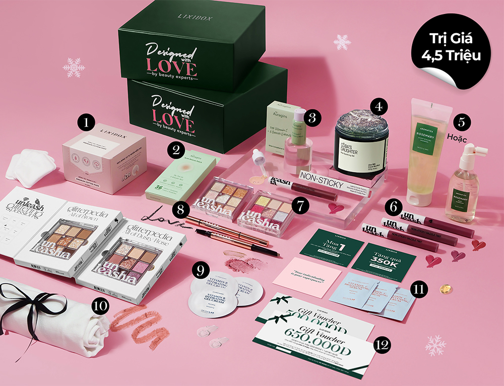 Chương trình GWP Mua Lành của Lixibox cung cấp quà tặng trị giá 4,5 triệu, bao gồm sản phẩm làm đẹp và voucher giá trị. Đặc biệt, những món quà này hứa hẹn sẽ mang lại trải nghiệm chữa lành cho người dùng với giá trị lớn nhất từ trước đến nay.