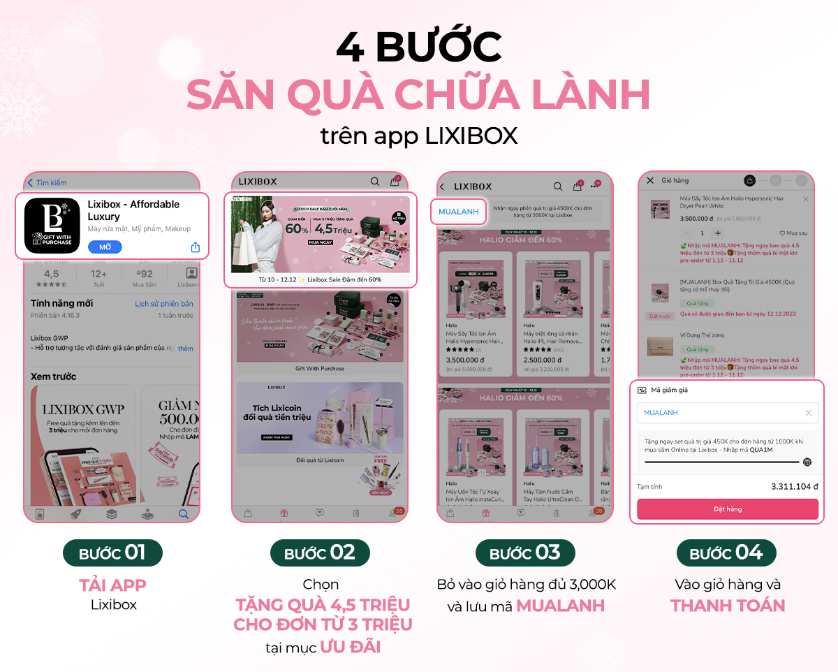 Chính thức mở deal GWP Mua Lành từ Lixibox mang đến hộp quà trị giá 4,5 triệu cho đơn hàng 3 triệu. Tham gia ngay để trải nghiệm sản phẩm làm đẹp từ 7 thương hiệu uy tín tại GWP Vietnam.
