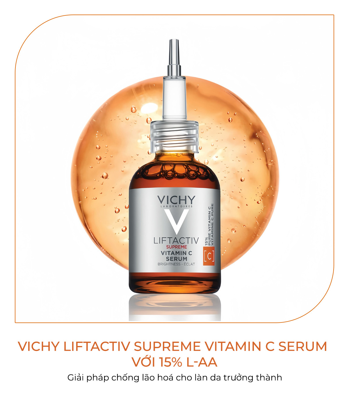 Vichy Liftactiv Supreme Vitamin C Serum với 15% L-AA, sản phẩm giúp chống lão hóa và làm sáng da. Gợi ý từ Lixibox cho những tín đồ skincare muốn cải thiện tình trạng da thâm sạm.