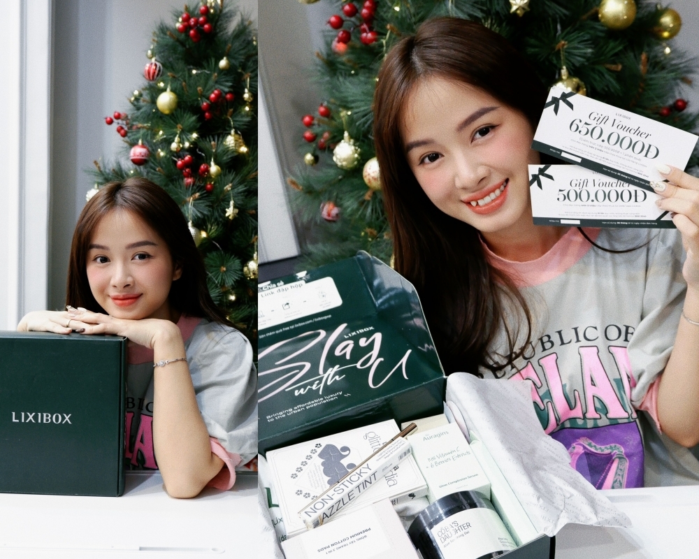 Hộp quà GWP trị giá 4,5 triệu từ Lixibox, bao gồm voucher và nhiều sản phẩm làm đẹp, thu hút sự quan tâm của TikToker như Long Chun, Tun Phạm và Ngọc Tú Anh. Khám phá review hộp quà chữa lành trong bối cảnh TikTok nhộn nhịp.