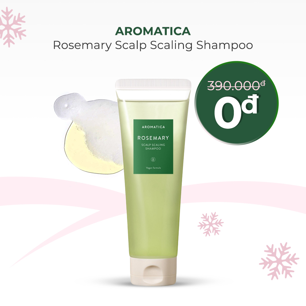 Aromatica Rosemary Scalp Scaling Shampoo được khuyến mãi giá 0 đồng. Sản phẩm có giá gốc 390.000 đồng, nằm trong chương trình GWP Mua Lành của Lixibox, giúp bạn tận hưởng các sản phẩm làm đẹp miễn phí.