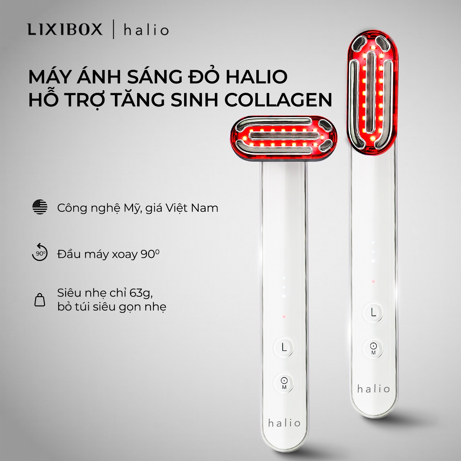 Máy ánh sáng đỏ Halio hỗ trợ tăng sinh collagen, tích hợp công nghệ Mỹ với thiết kế nhẹ chỉ 63g, giúp dễ dàng trong việc chăm sóc da tại nhà với liệu pháp ánh sáng đỏ (Red Light Therapy). Khám phá những sản phẩm làm đẹp hiện đại từ Halio!