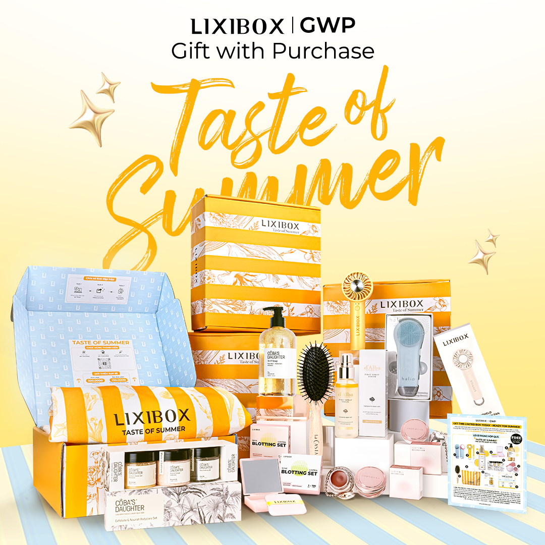 Chương trình "Taste of Summer" từ Lixibox tặng 1.000 hộp quà trị giá 6.6 triệu cho khách hàng nhanh tay. Với đơn hàng từ 5 triệu đồng, nhận hộp quà màu vàng với 12 món chăm sóc sắc đẹp. Chỉ diễn ra từ 15/07 – 15/08/2025.