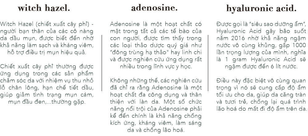 Bài viết trong tạp chí về OKAME SKINCARE, khám phá tinh hoa từ thiên nhiên với các thành phần như Witch Hazel, Adenosine và Hyaluronic Acid, nhấn mạnh sự trở lại với dưỡng chất tự nhiên trong ngành mỹ phẩm.