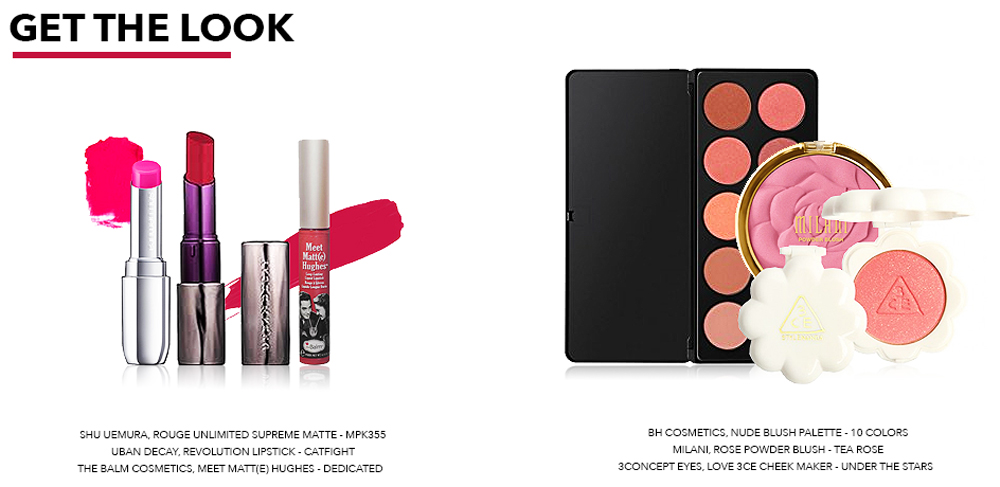 Bộ sưu tập mỹ phẩm cho đêm tiệc cuối năm gồm son môi đa dạng từ Shu Uemura, Urban Decay và The Balm, bên cạnh các sản phẩm phấn má từ BH Cosmetics, Milani và 3CE. Những tông màu nổi bật phù hợp cho các nàng chọn phong cách makeup lôi cuốn, rực rỡ trong giáng sinh.