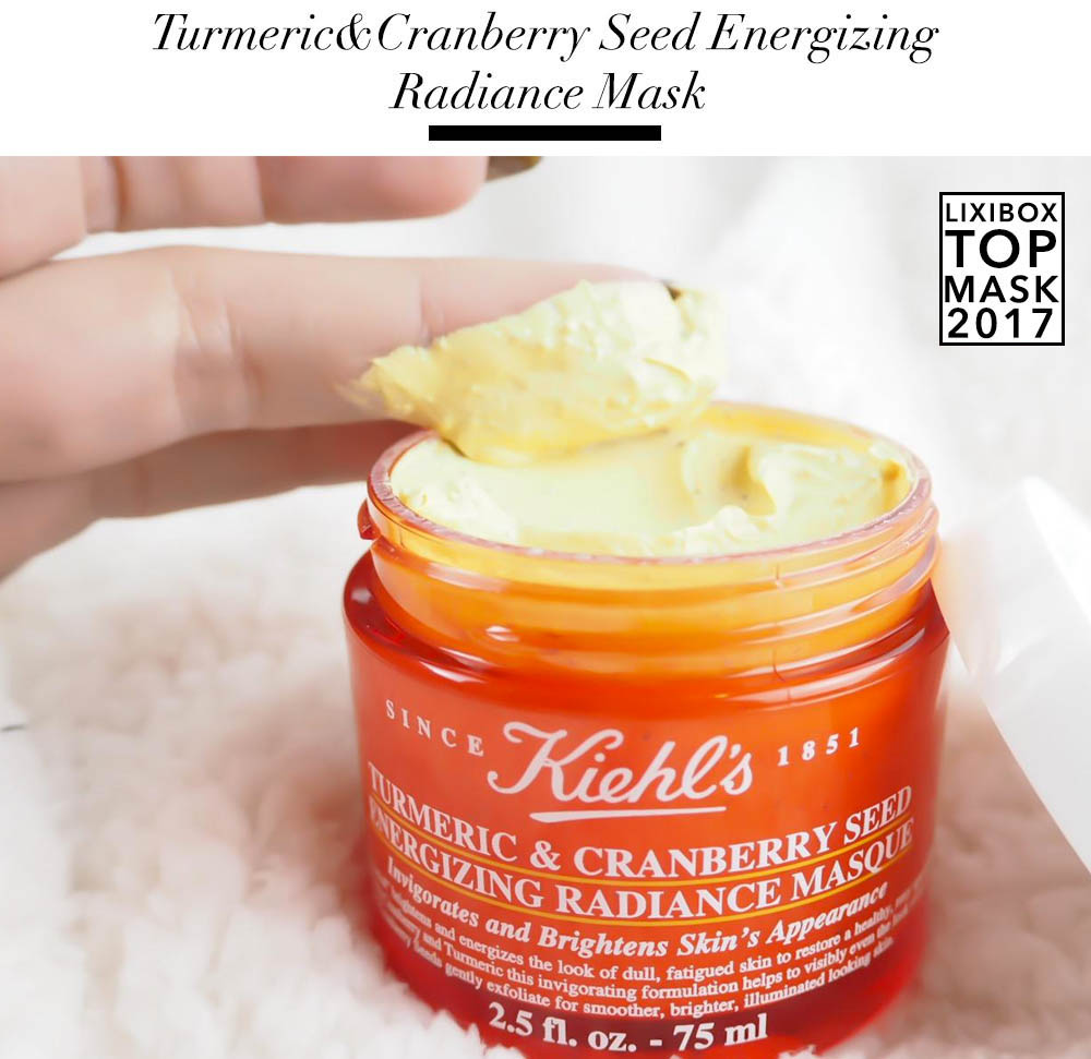 Best Choice 2017 điểm tên các sản phẩm mặt nạ và toner bán chạy nhất năm 2017, bao gồm Kiehl's Turmeric & Cranberry Seed Energizing Radiance Mask, sản phẩm nổi bật trong bộ sưu tập dưỡng da, phù hợp cho các tín đồ skincare.