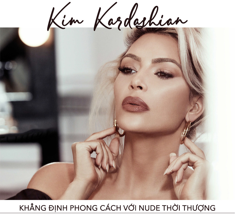 Kim Kardashian thể hiện phong cách quyến rũ với màu son nude thời thượng. Bài viết cung cấp cảm hứng làm đẹp từ những màu son "ruột" của các sao nổi tiếng, hoàn hảo cho các tín đồ thời trang.