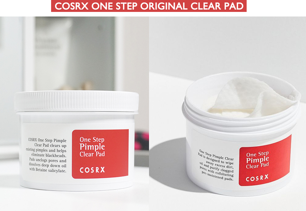 COSRX One Step Pimple Clear Pad - giải pháp dưỡng da hiệu quả cho da mụn. Sản phẩm giúp làm sạch, loại bỏ dầu thừa và ngăn ngừa mụn, phù hợp cho làn da gặp vấn đề về mụn. Thương hiệu COSRX đã đồng hành trong hành trình tìm kiếm sản phẩm chăm sóc da thích hợp hơn 10 năm.