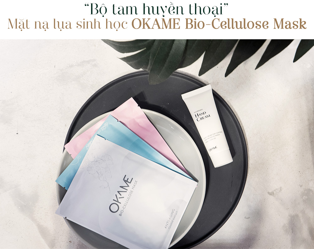 Bộ sản phẩm chăm sóc da Okame với mặt nạ sinh học Bio-Cellulose và kem tay, tạo ấn tượng mạnh mẽ trong cộng đồng làm đẹp toàn cầu. Khám phá sự hiệu quả qua trải nghiệm của Beauty Blogger quốc tế.