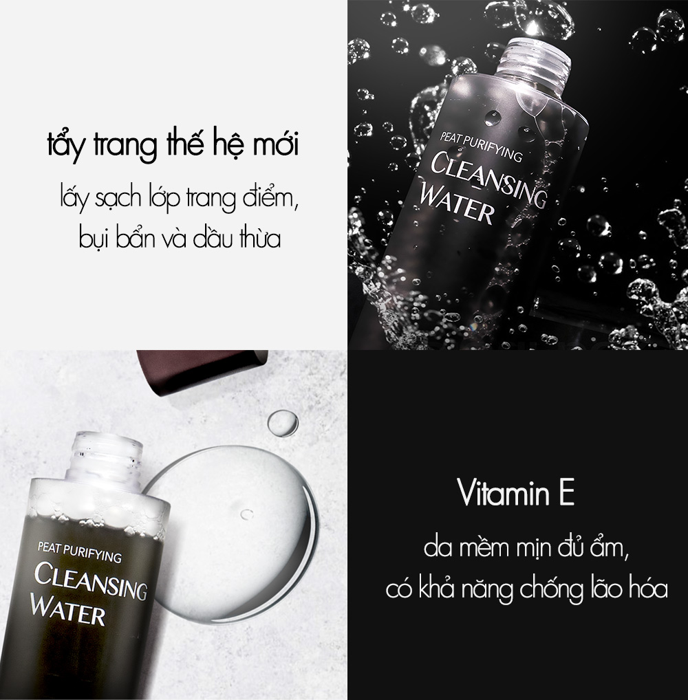 Okame Peat Purifying Cleansing Water với khả năng làm sạch, dưỡng ẩm da và chống lão hóa. Sản phẩm độc đáo từ Peat mang lại trải nghiệm thư giãn và nâng cấp cho làn da bạn.