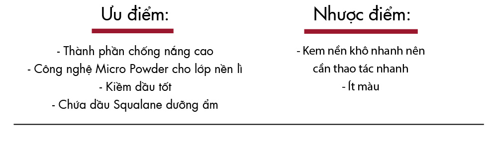 Ưu điểm và nhược điểm của sản phẩm makeup đình đám trong bài viết "[BEST CHOICE 2018] - Du xuân rạng ngời cùng những sản phẩm makeup đình đám" tạo nên sự thu hút cho phái đẹp, nhấn mạnh đặc tính của công nghệ Micro Powder và độ ẩm từ Squalane.