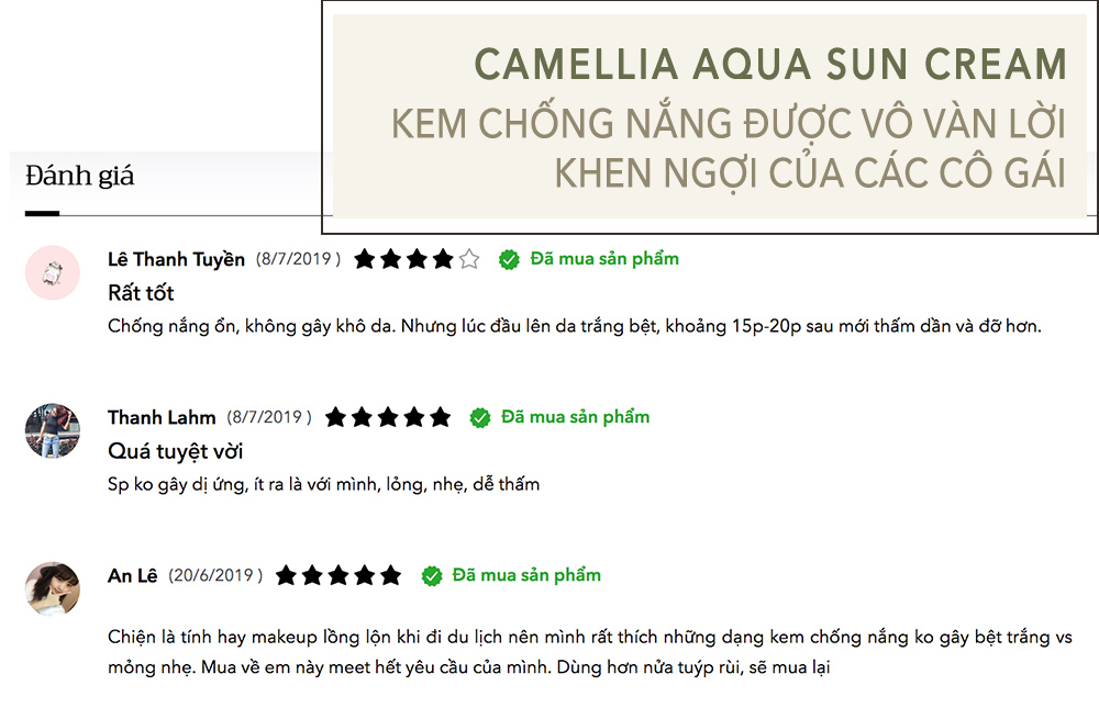 Đánh giá về kem chống nắng Okame Camellia Aqua Sun Cream, nổi bật với hơn 10 loại dầu dưỡng và chỉ số chống nắng lý tưởng, được nhiều cô gái yêu thích và đánh giá cao. Sản phẩm hoàn hảo cho mùa hè với thành phần thiên nhiên an toàn cho da.
