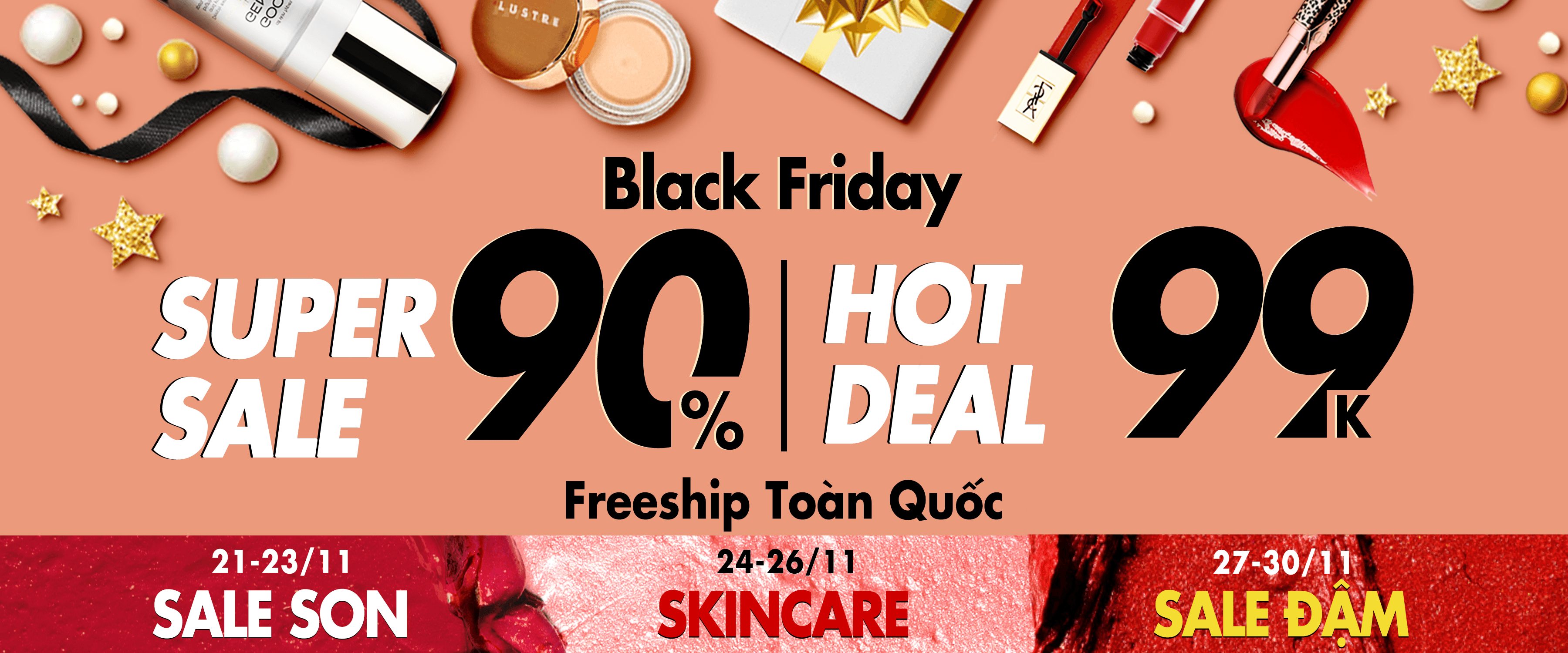 Khám phá 5 item giá siêu hời trong mùa SALE 90% tại Lixibox. Thời gian Black Friday từ 21-30/11, với nhiều món mỹ phẩm chất lượng chỉ từ 99k và FREESHIP cùng quà tặng hấp dẫn từ GWP, không thể bỏ lỡ!