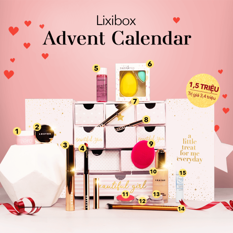 Bộ lịch Giáng sinh Lixibox với món quà tặng tuyệt vời cho dịp Valentine. Khám phá 5 món quà được nhiều cô nàng yêu thích, kèm theo GWP siêu hấp dẫn khi mua sắm tại Lixibox. Hãy chuẩn bị những bất ngờ cho "nửa kia" của bạn!