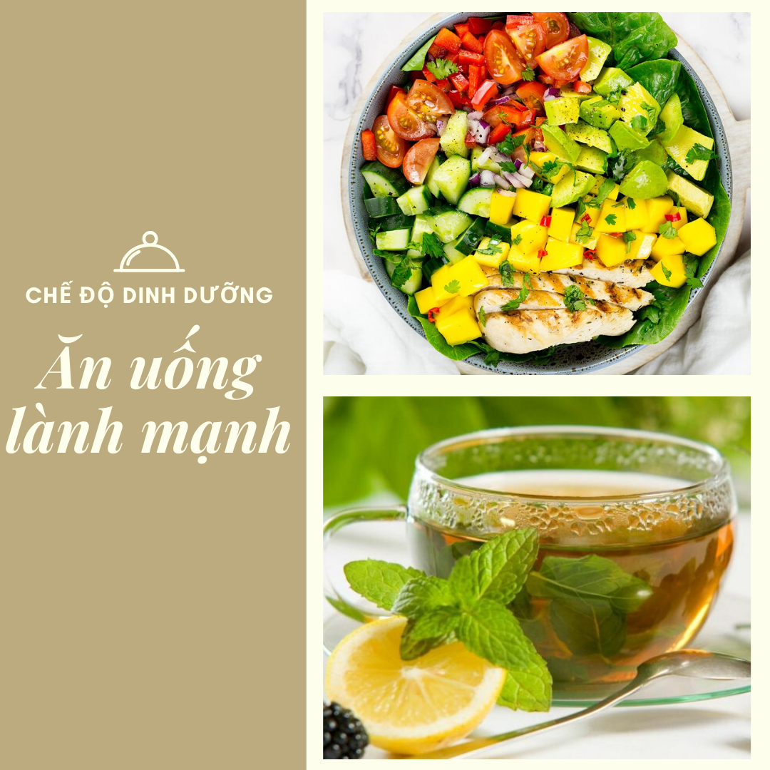 Học online mùa dịch Covid-19 và cái kết bất ngờ. Hình ảnh thể hiện chế độ dinh dưỡng với món salad tươi ngon và trà thảo mộc, nói lên tầm quan trọng của việc ăn uống lành mạnh trong bối cảnh đại dịch.