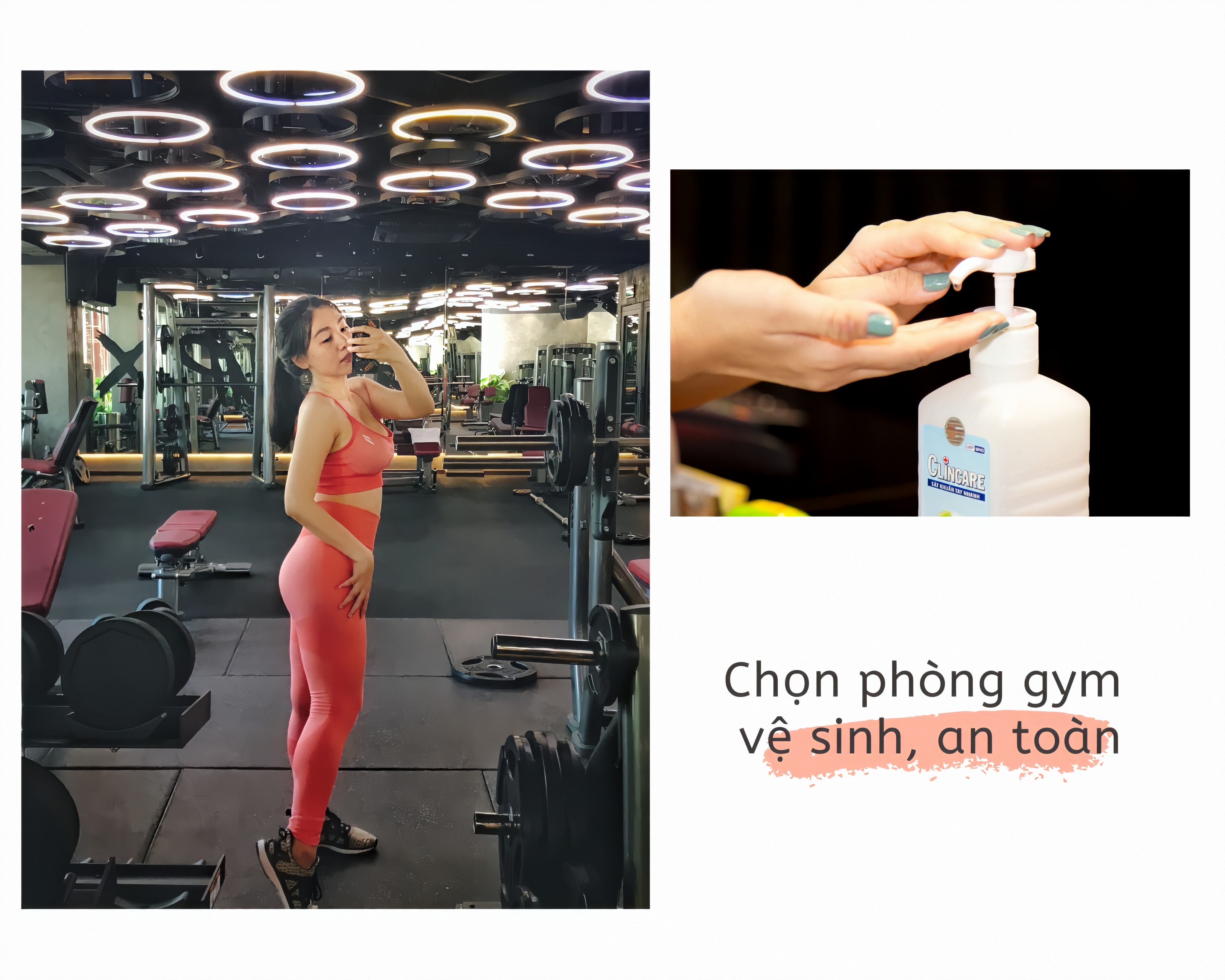 Hình ảnh minh họa cho bài viết "MẤT VIỆC THỜI COVID: Bí kíp 'tút tát' nhan sắc chuẩn bị cho những ngày làm việc mới" với thông điệp chọn phòng gym vệ sinh, an toàn, phù hợp với quy trình dưỡng da trong mùa dịch và duy trì thể lực, giam cân.