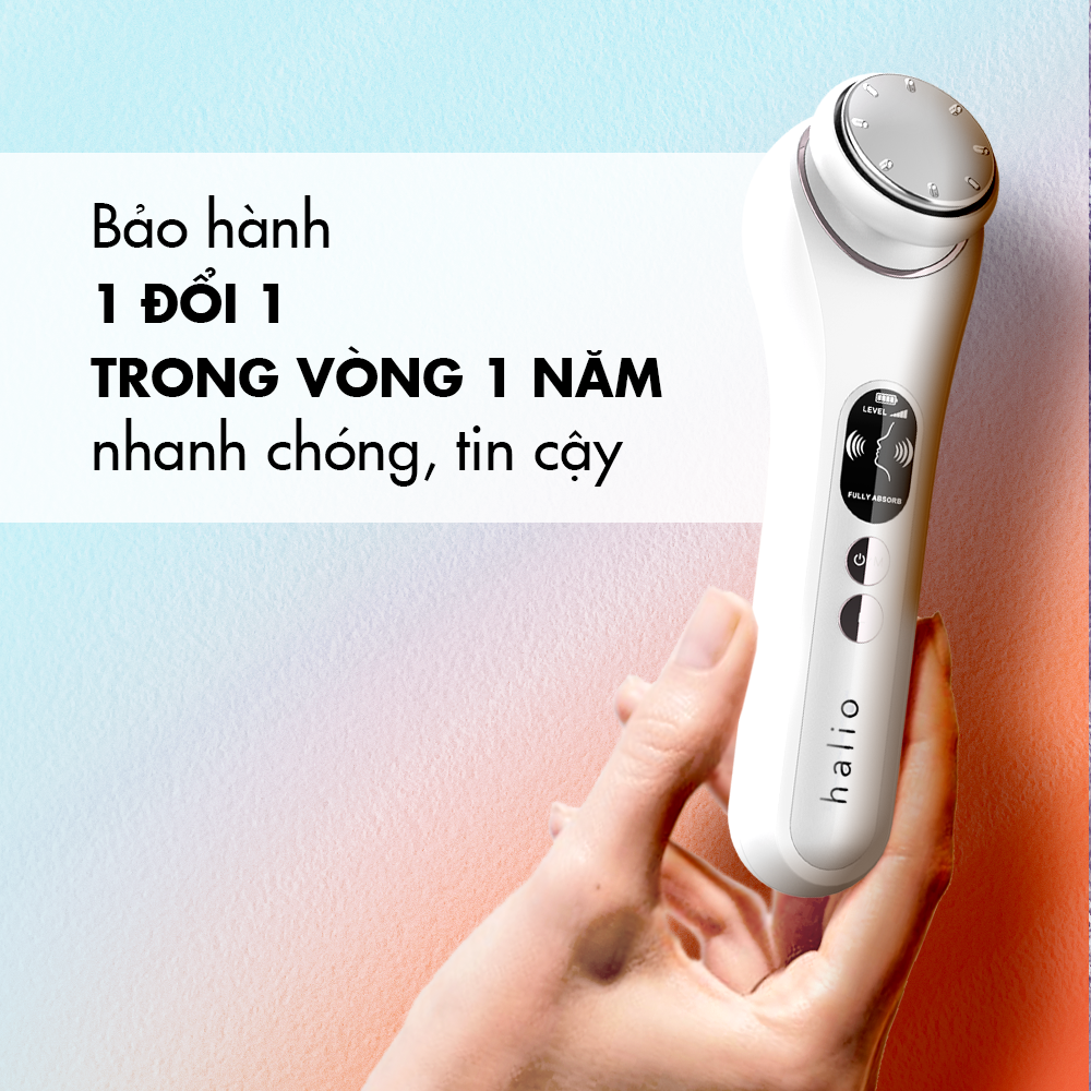Máy đẩy tinh chất Halio với bảo hành 1 đổi 1 trong vòng 1 năm, hỗ trợ làn da trắng mịn, giúp chị em tự tin khoe vẻ đẹp tự nhiên. Xu hướng chăm sóc da hot nhất hiện nay.