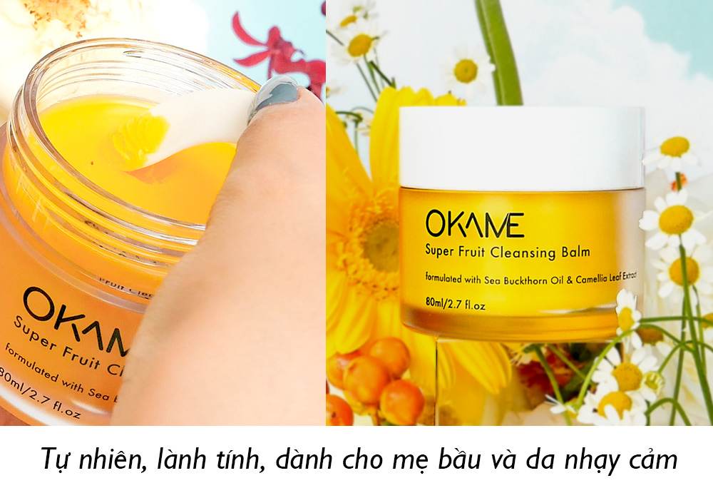 Tẩy trang đúng cách với sáp tẩy trang OKAME Super Fruit Cleansing Balm giúp đánh bay mụn, an toàn cho mẹ bầu và da nhạy cảm. Khám phá 5 sai lầm phổ biến khiến da nổi mụn do tẩy trang không đúng.