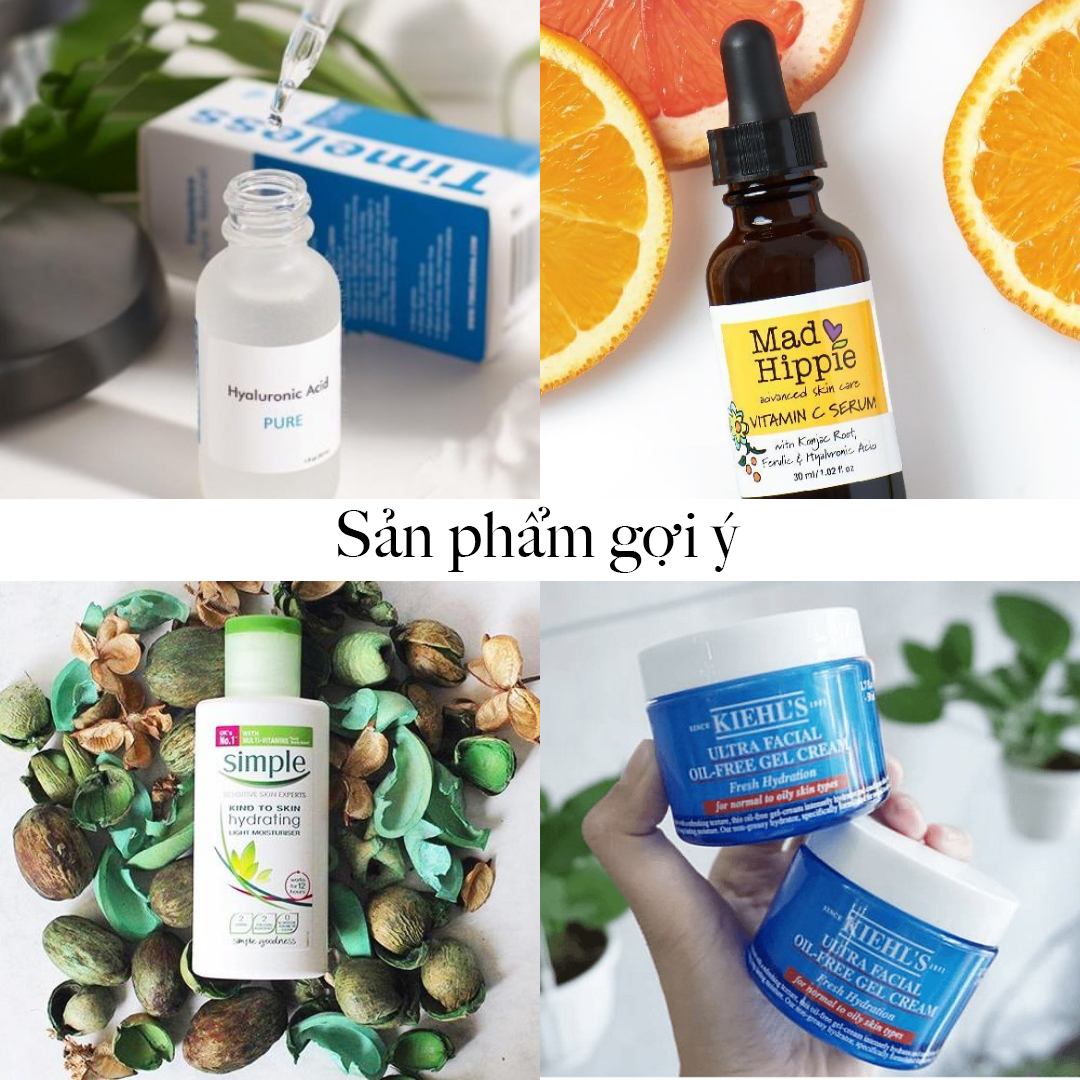 Lưu ý chăm sóc da cho mẹ bầu với sản phẩm gợi ý như Hyaluronic Acid, Vitamin C Serum từ Mad Hippie, sản phẩm dưỡng ẩm Simple và Kiehl's Ultra Facial Cream, giúp duy trì nhan sắc trong thời gian mang thai.