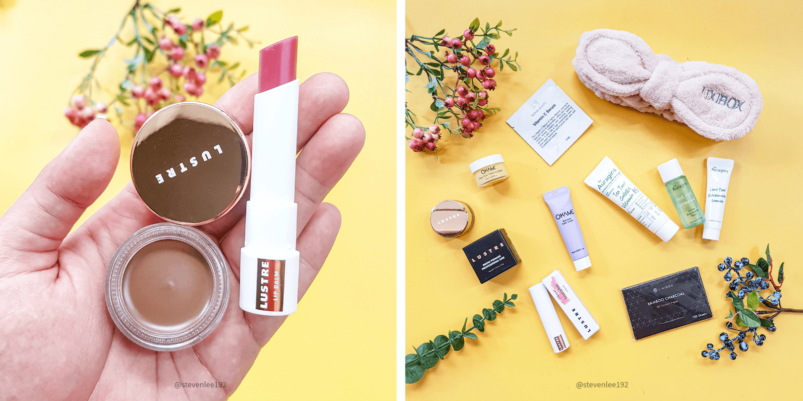 Hộp dưỡng da Fresh Skin của Lixibox với các sản phẩm chăm sóc da độc đáo trong không gian mùa giáng sinh. Steven Lee chia sẻ trải nghiệm dưỡng da, nêu bật các thành phần như retinol, AHA, Niacinamide, bakuchiol và ceramide, cùng GWP hấp dẫn.