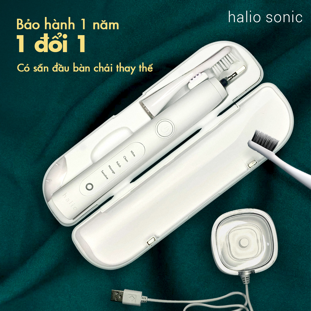 Bàn chải điện Halio Sonic PRO với khả năng làm sạch mạnh mẽ, bảo hành 1 năm 1 đổi 1. Đi kèm đầu bàn chải thay thế, giúp bạn chăm sóc răng miệng hiệu quả. Khám phá ngay 5 lý do đầu tư bàn chải điện Halio Sonic đỉnh cao cho hàm răng khỏe và trắng sáng!