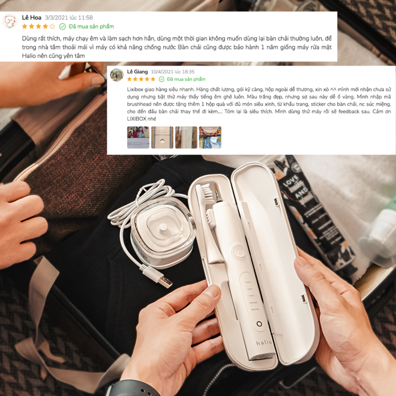 Góc review về bàn chải điện Halio Sonic PRO - sản phẩm mới được yêu thích với thiết kế sang trọng và hiệu quả vượt trội. Nhận nhiều phản hồi tích cực từ người dùng sau 2 tháng ra mắt.