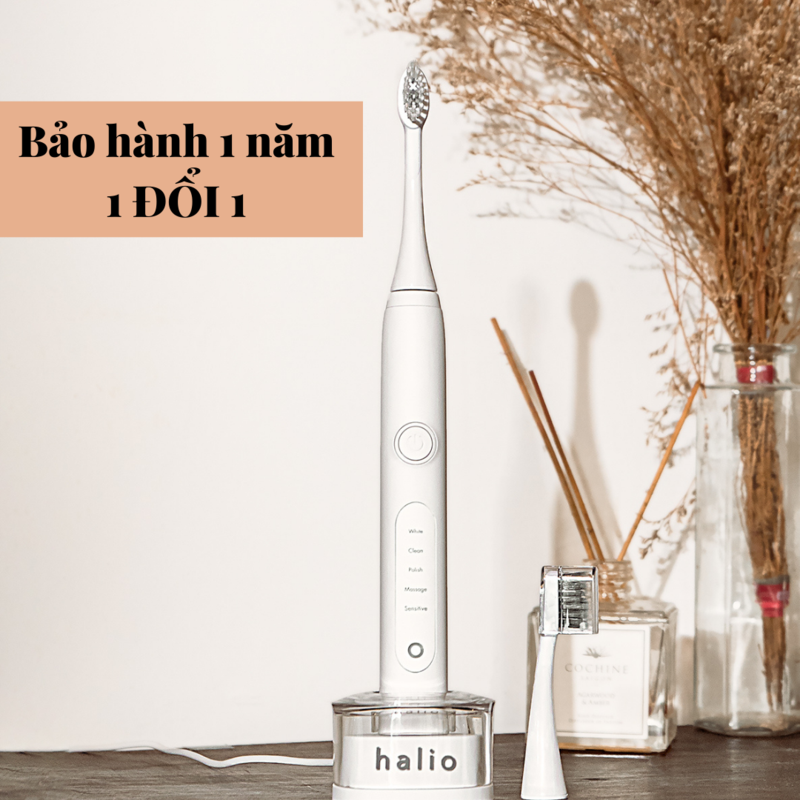 Bàn chải điện Halio Sonic PRO với thiết kế sang trọng, hiệu quả làm sạch vượt trội, đi kèm chế độ bảo hành 1 năm và 1 đổi 1. Sản phẩm nhận được nhiều phản hồi tích cực từ khách hàng sau 2 tháng ra mắt.