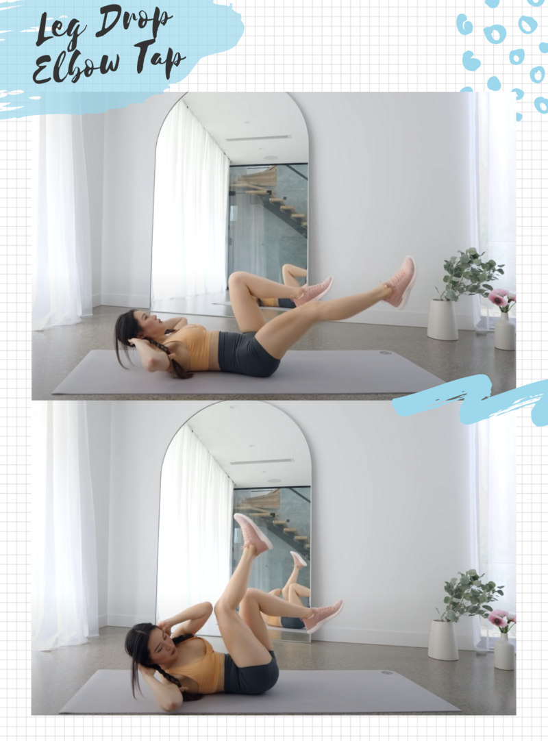 Bài tập "Leg Drop Elbow Tap" giúp tăng cường cơ bụng 11, mang lại vòng eo săn chắc và tự tin khi diện croptop, bikini. Thực hiện theo hướng dẫn của Chloe Ting và Emmy Wong để đạt được kết quả fitness hiệu quả.