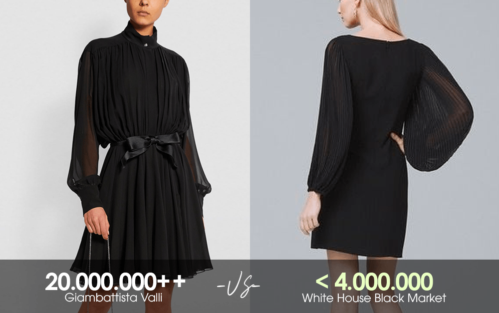 Sao Lonsdale - CEO Lixibox chia sẻ về sự khác biệt giữa thời trang cao cấp và bình dân, với mẫu áo đen Giambattista Valli giá 20.000.000++ đồng và áo từ White House Black Market có giá dưới 4.000.000 đồng.