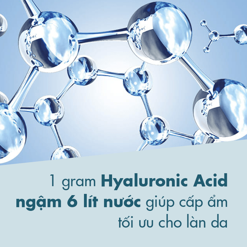 1 gram Hyaluronic Acid ngậm 6 lít nước giúp cấp ẩm tối ưu cho làn da. Bổ sung ngay vào quy trình chăm sóc da của bạn với sản phẩm từ Radha Beauty, mad hippie, Vichy.